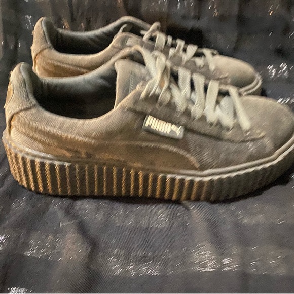 Puma women’s gun metal velvet grey platform Fenty by Rihanna - Picture 5 of 16
